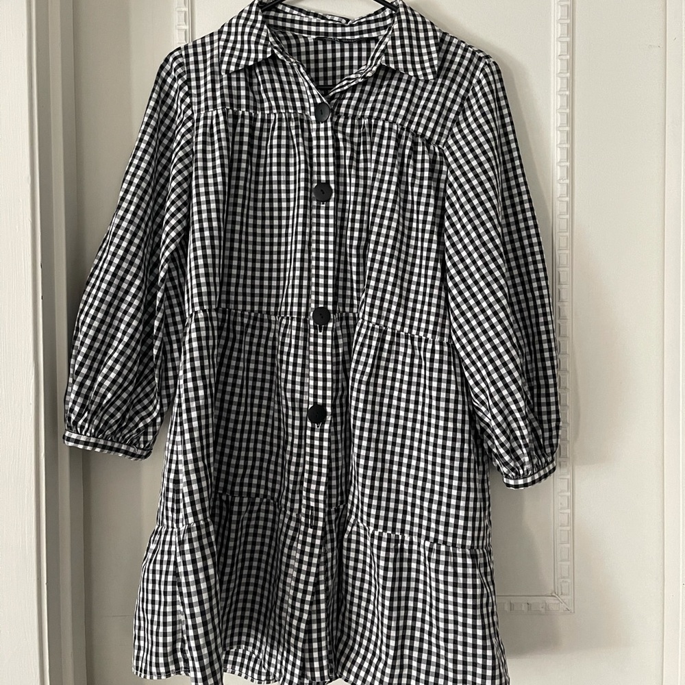 Black & White Gingham Zara Dress Mini